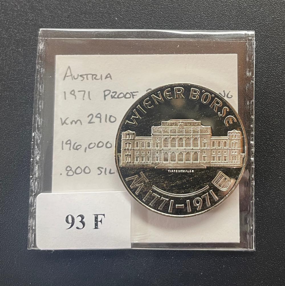 World Silver - Austria 1971 Silver Proof 25 Schilling