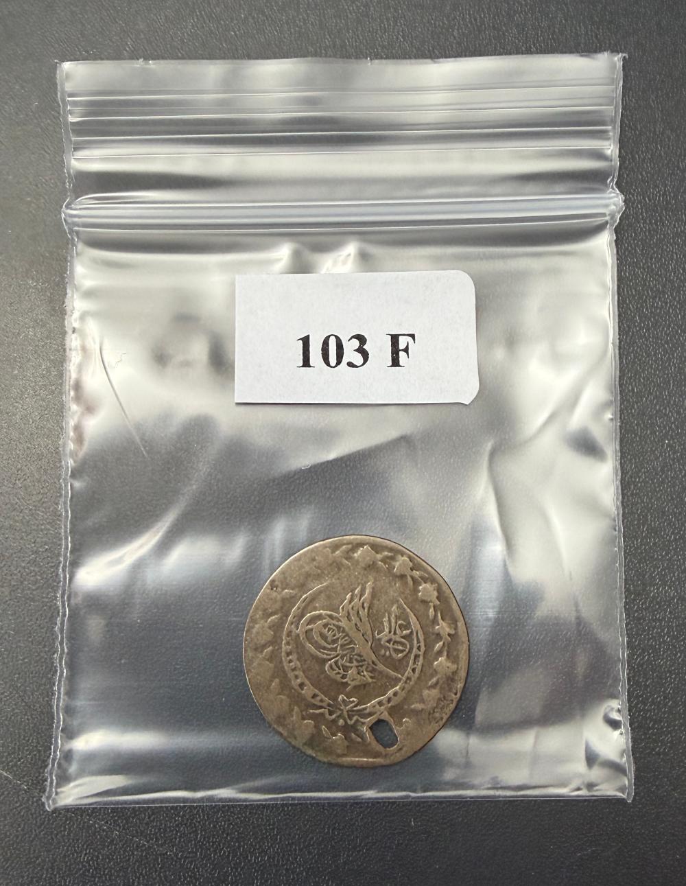 World Silver - Turkey AH1223/31 20 Para (holed)