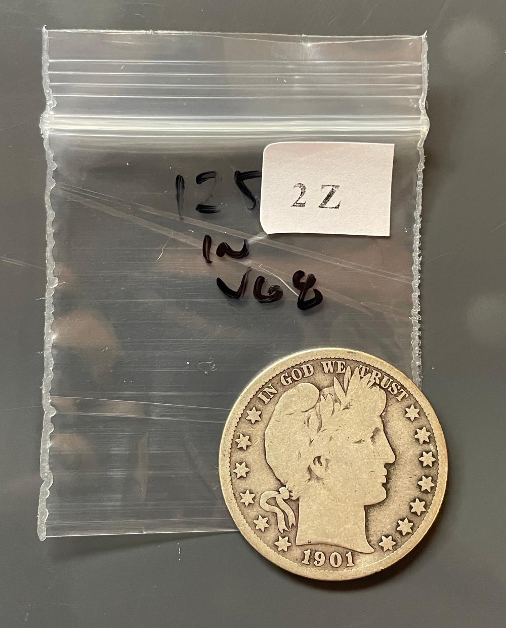 1901 S Barber Half Dollar VG image