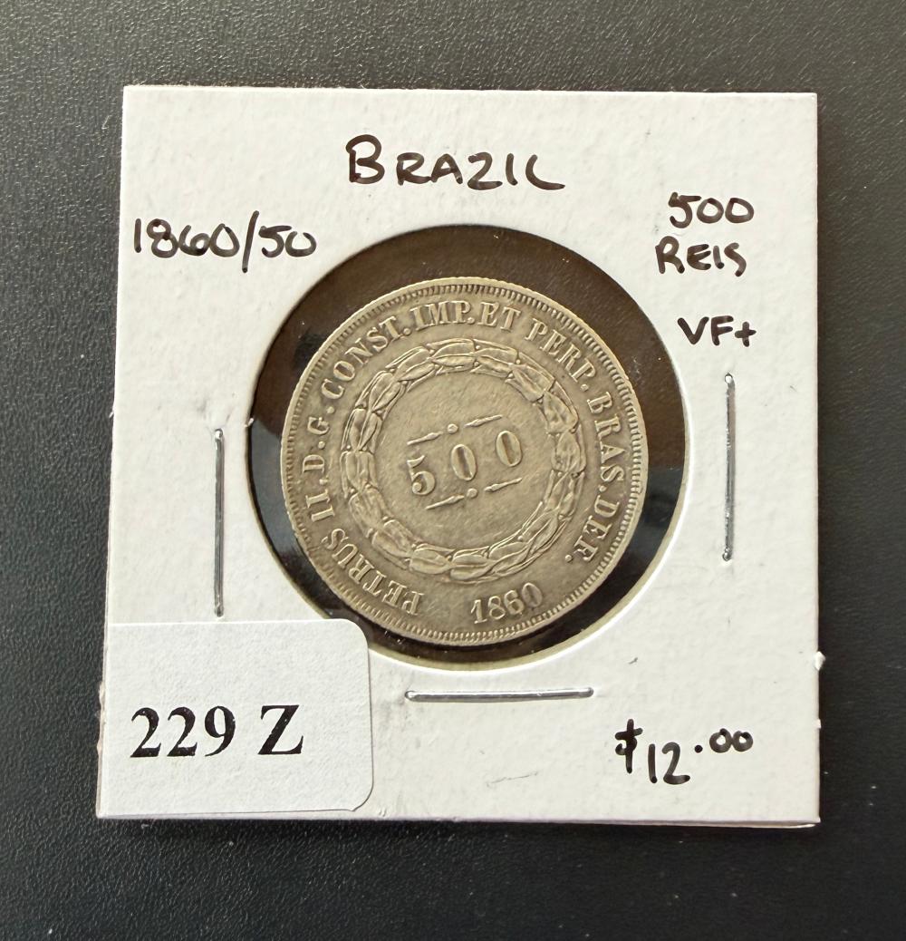 World Silver - Brazil 1860/50 500 Reis