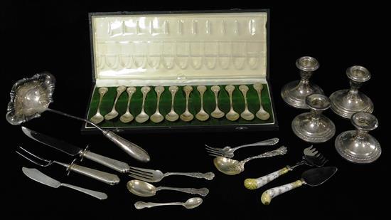 Sterling assortment, 25+ pieces: Twelve Days of Christmas spoons in original presentation case, designed by Carlos Sierra-Franco for...