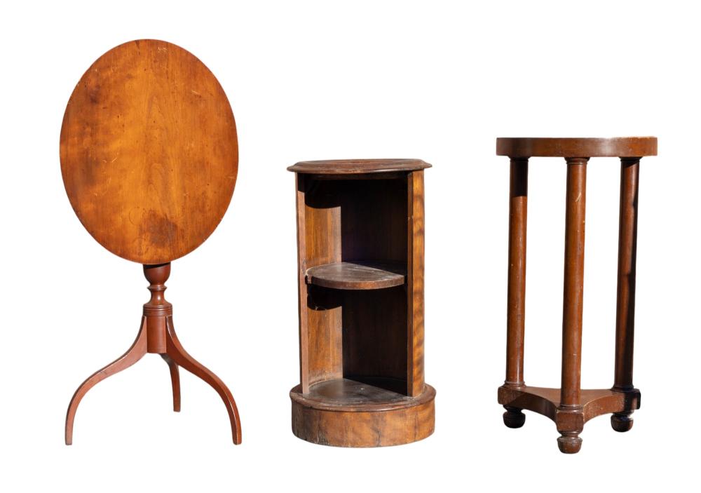 Regency Style Plant Stand, Marble Top & Tilt Top