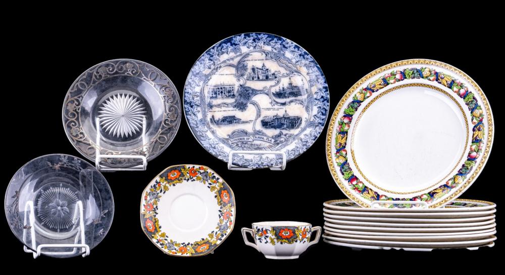 Minton, Whieldon, & Silver Overlay Plates