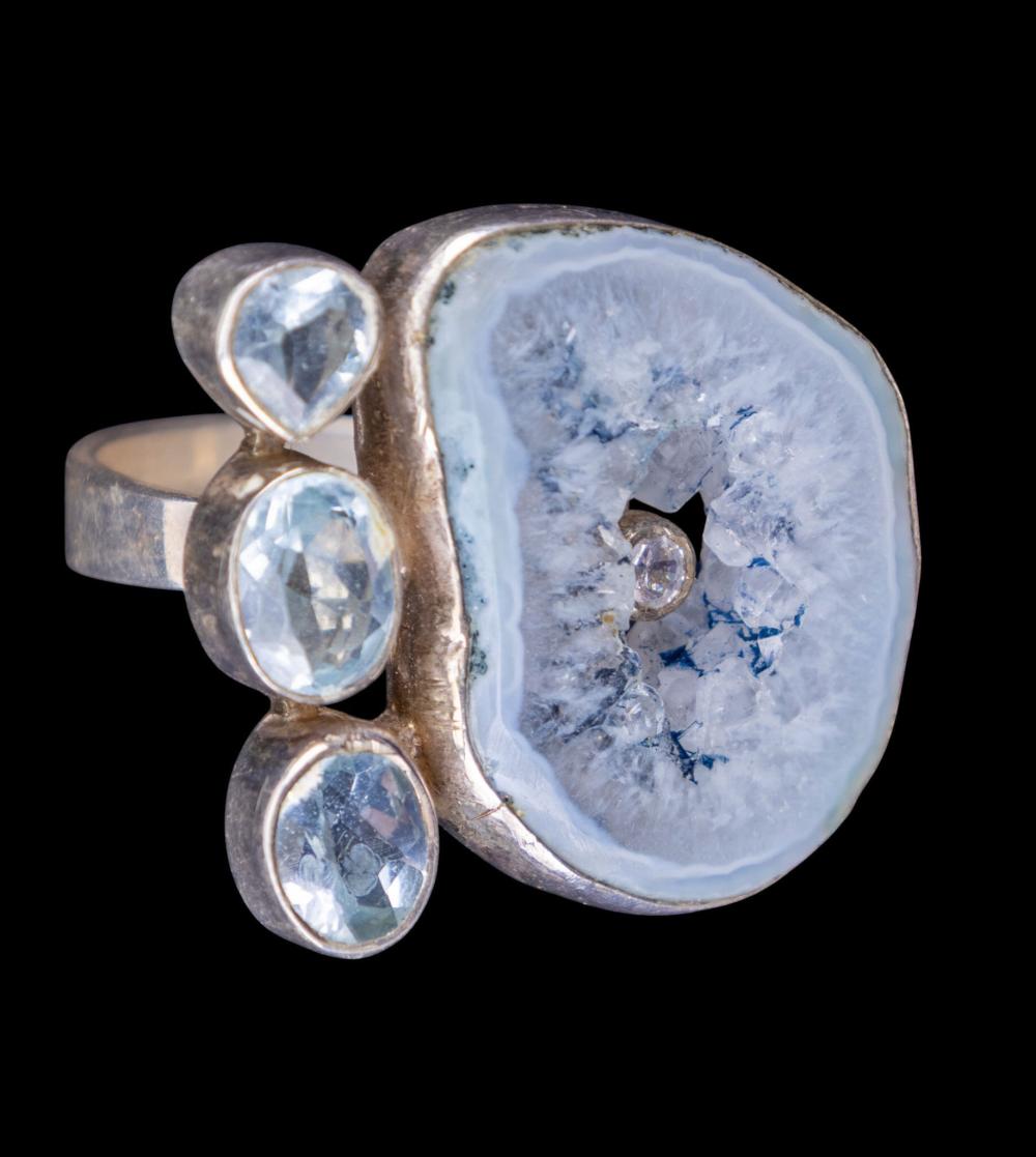Geode Sterling Silver Ring