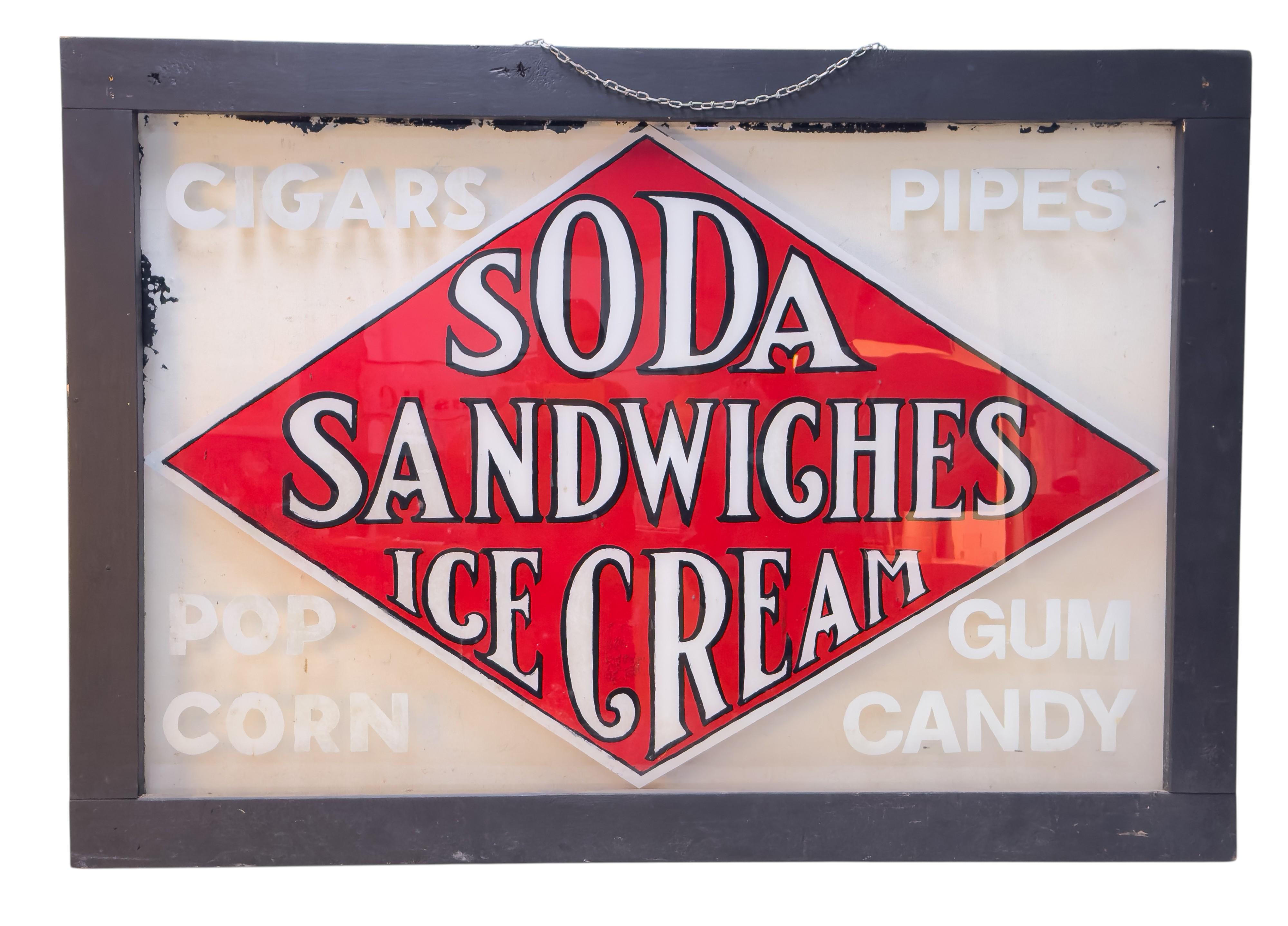 Vintage Painted Hanging Advertising Sign