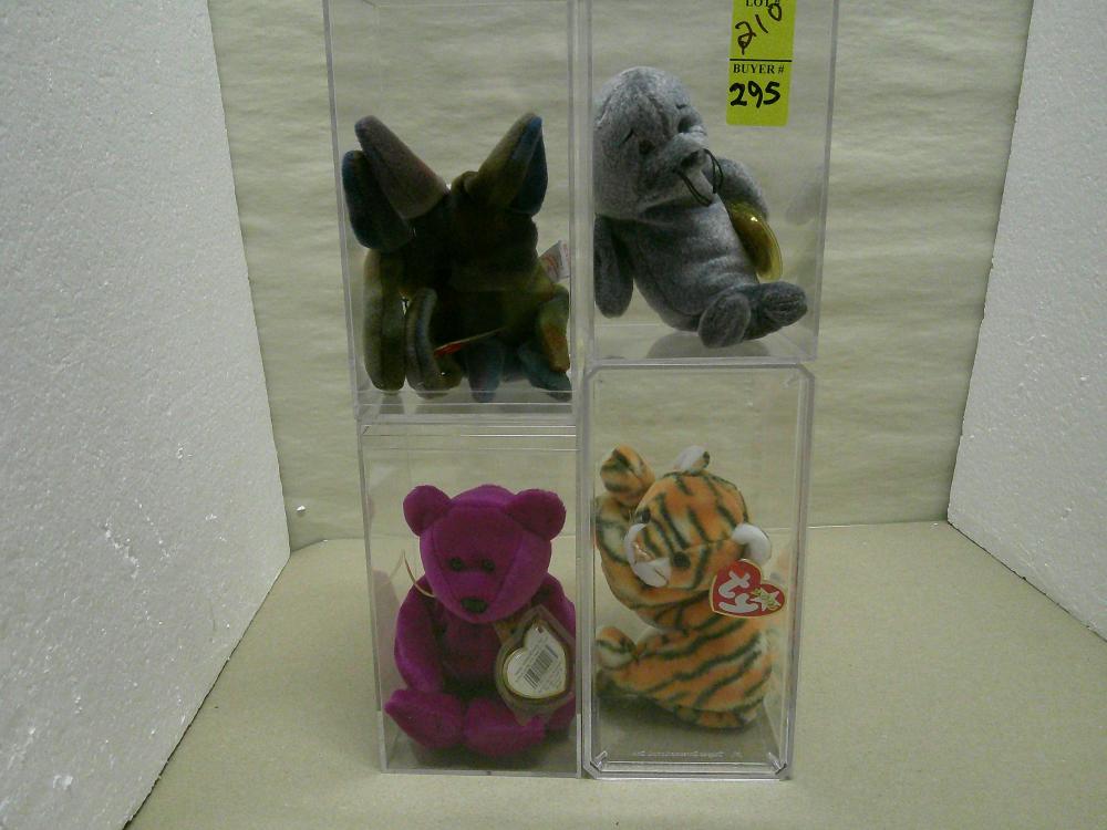 4 Millennium Collector Beanie Babies