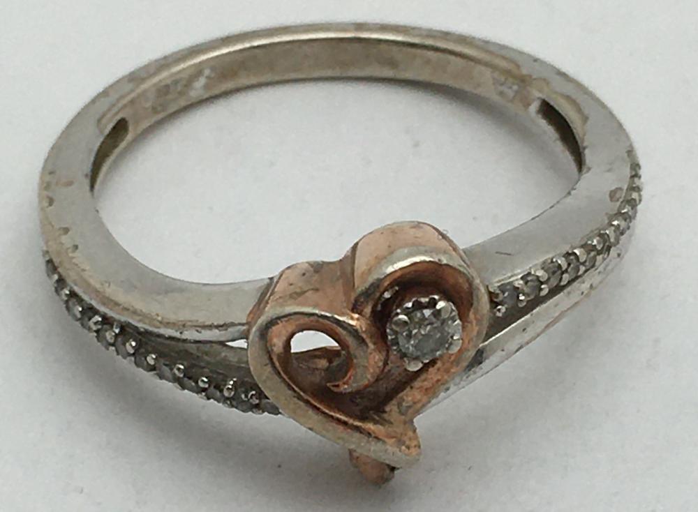 Sterling Silver Ring With Clear Stones