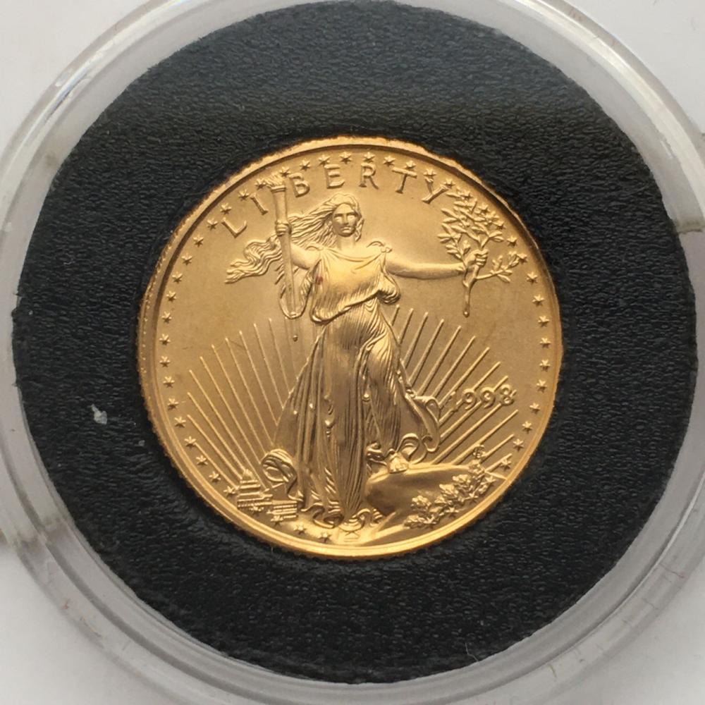1998 $5 Eagle, 1/10 Oz. Fine Gold Coin