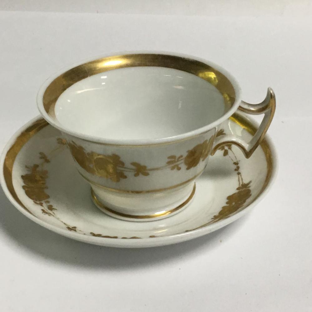 Gilt Decorated Porcelain Cup & Saucer