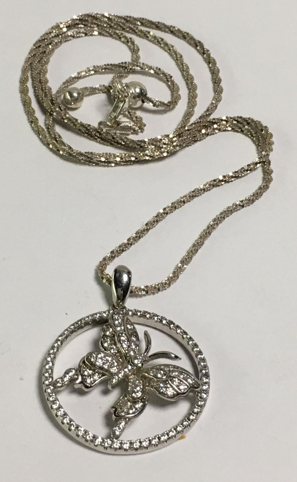 Sterling Silver Butterfly Pendant Necklace