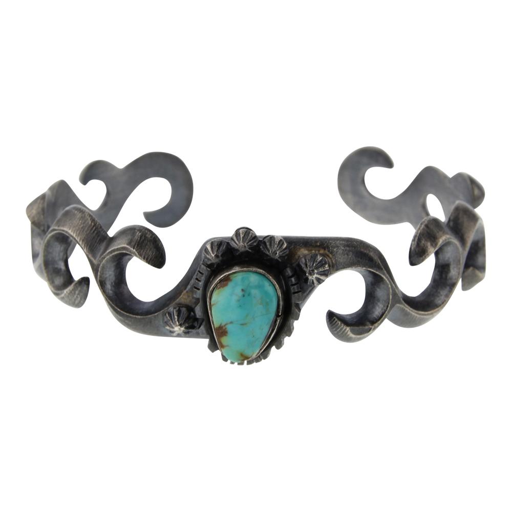 Benson Yazzie Sandcast Turquoise Bracelet
