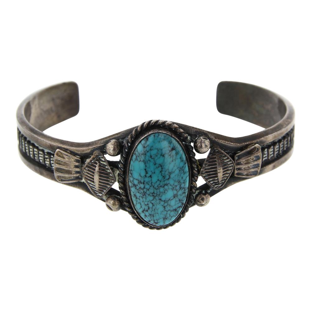 Spiderweb Turquoise Navajo Cuff Bracelet