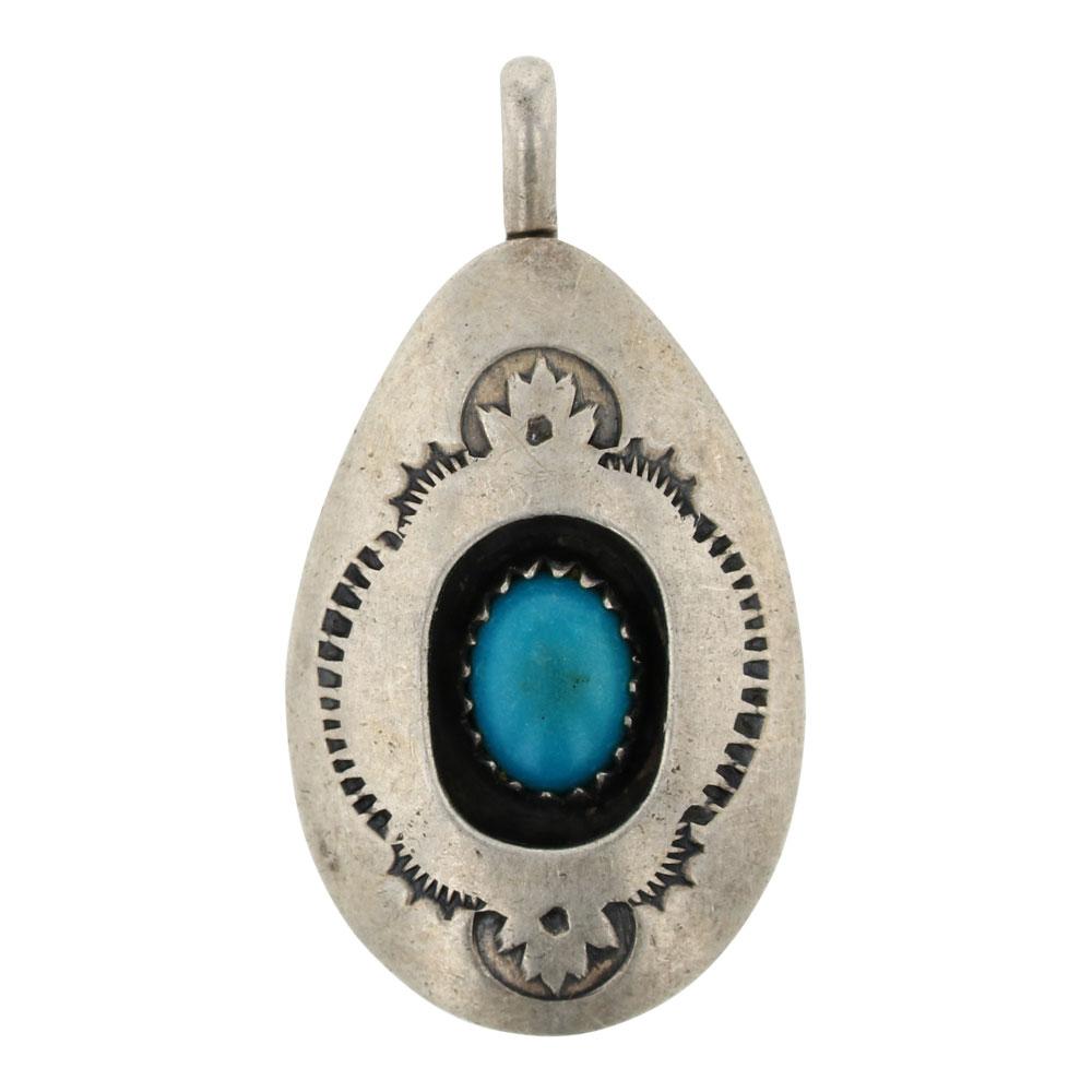 Vintage Pawn Kingman Turquoise Shadow Box Pendant
