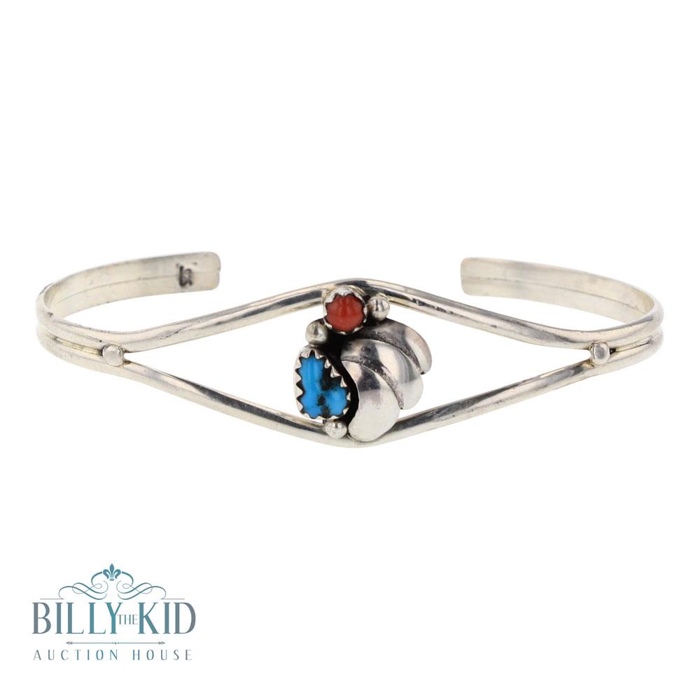 Vintage Turquoise & Coral Bracelet