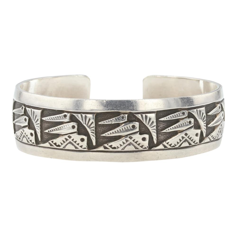 Wilbur Anderson Navajo Plain Silver Cuff Bracelet