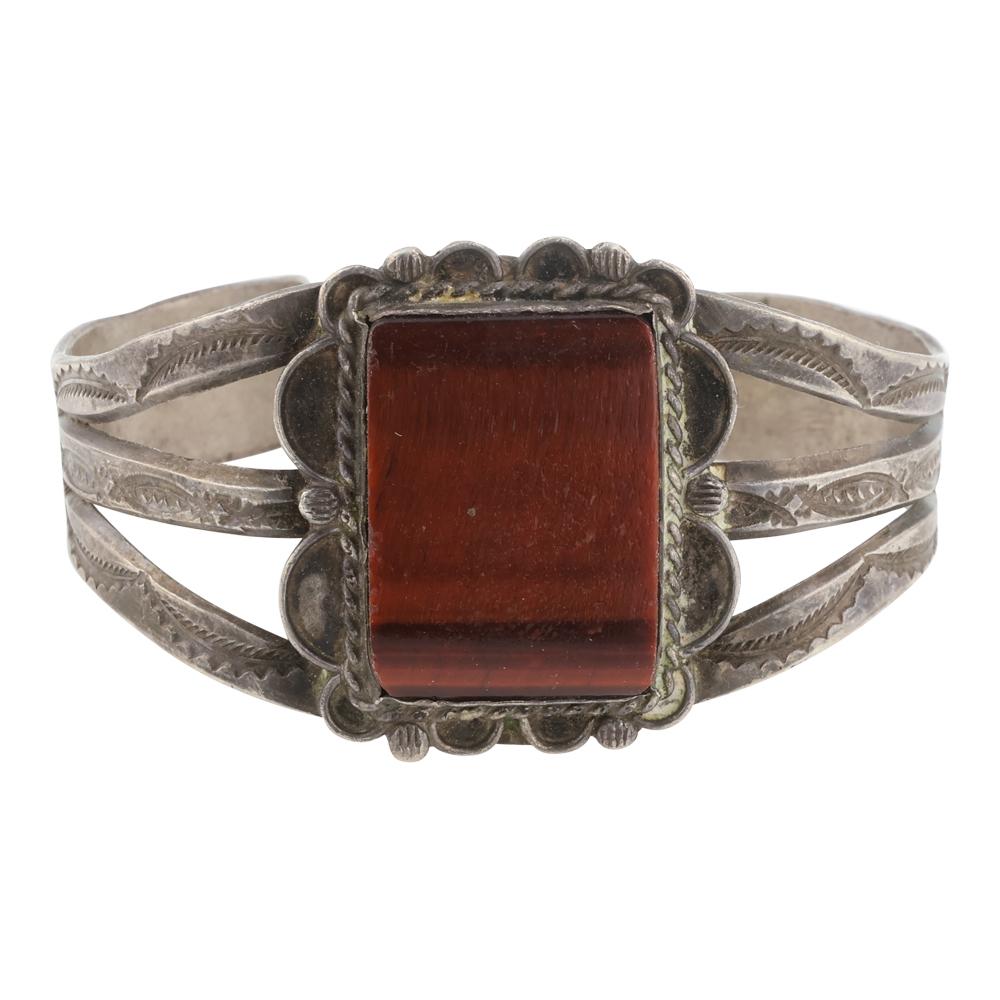 Vintage Fred Harvey Era Petrified Wood Cuff Bracelet