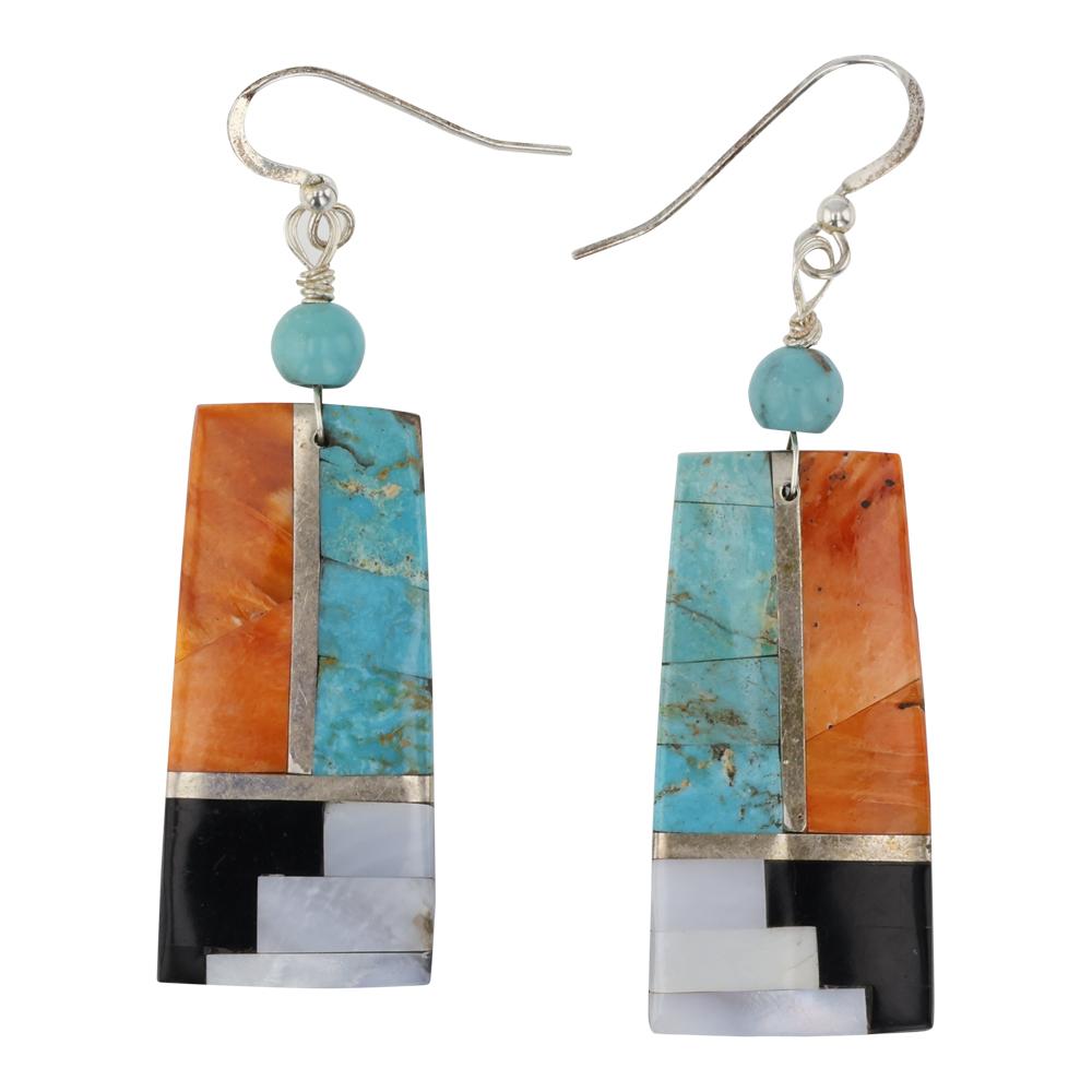 Santa Domingo Turquoise & Shell Inlay Earrings