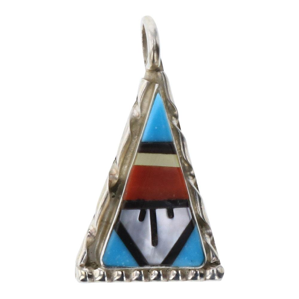 Zuni WCN Mixed Stones Inlay Pendant