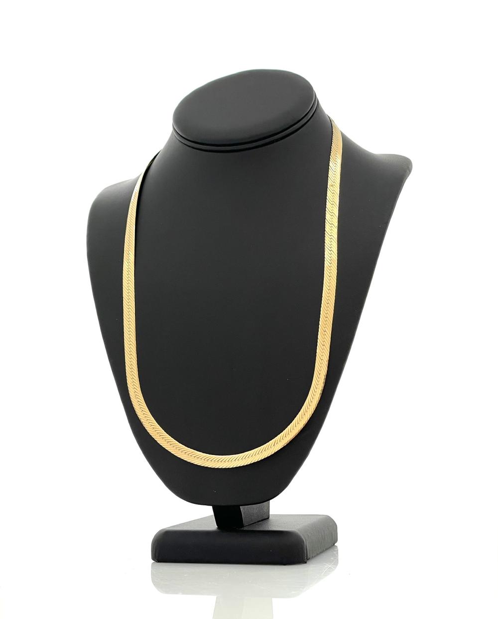 9ct Yellow Gold Herringbone Necklace 46cm main image 1