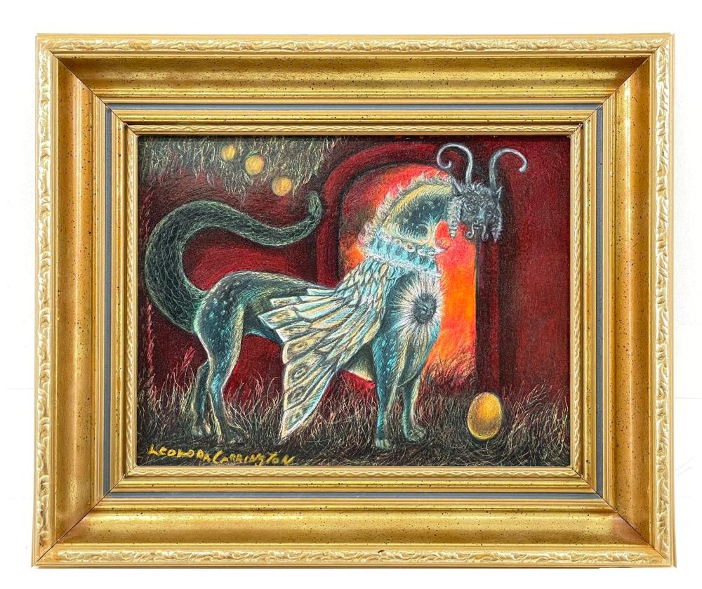 LEONORA CARRINGTON "CHIMERA, 1952" OIL ON PAPER