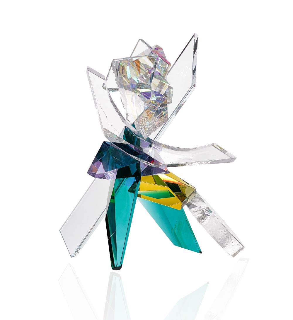 GRANT MILLER "BALANCED" ART GLASS SCULPTURE