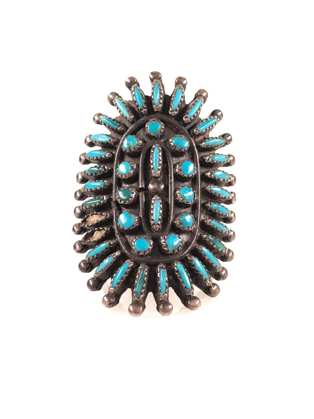 Vintage Native American Silver & Turquoise Ring