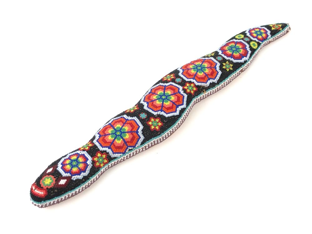 Vtg Huichol Indian Mexico Folk Art Beaded Snake