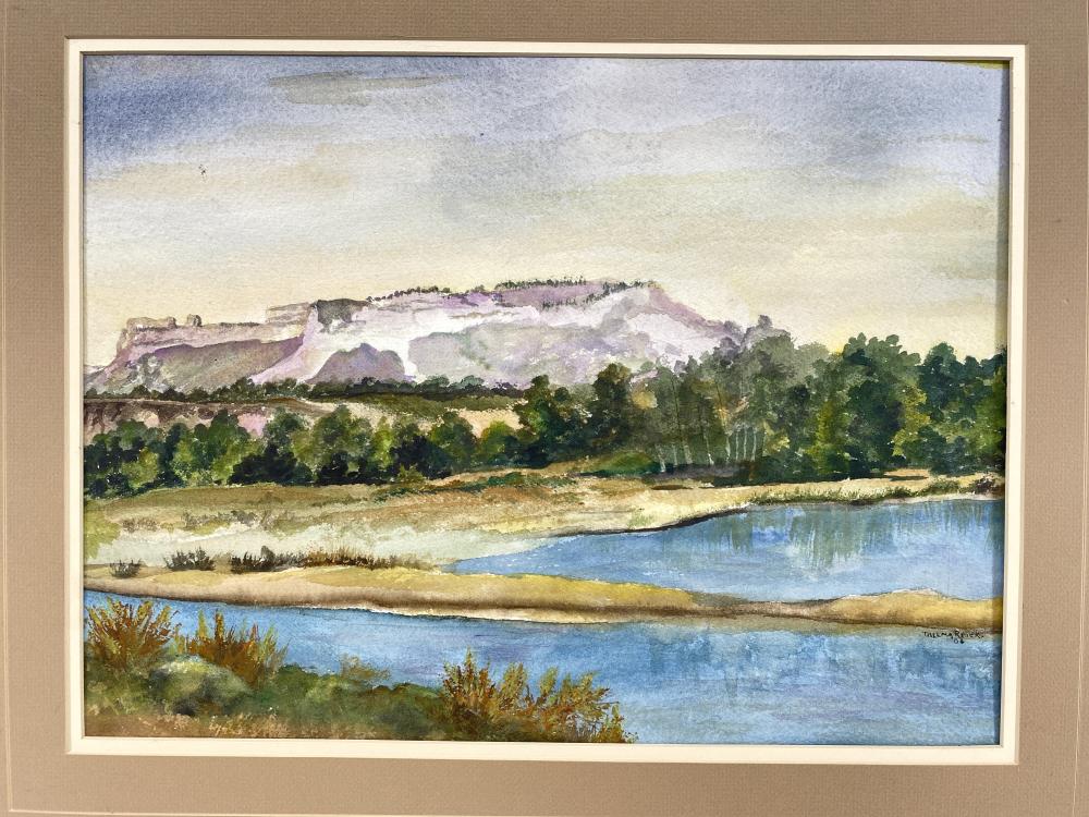 Thelma Reicks Desert Landscape Watercolor on Paper