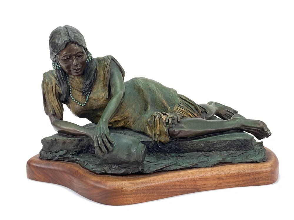 MARIE BARBERA "WATER GATHERER" BRONZE SCULPTURE