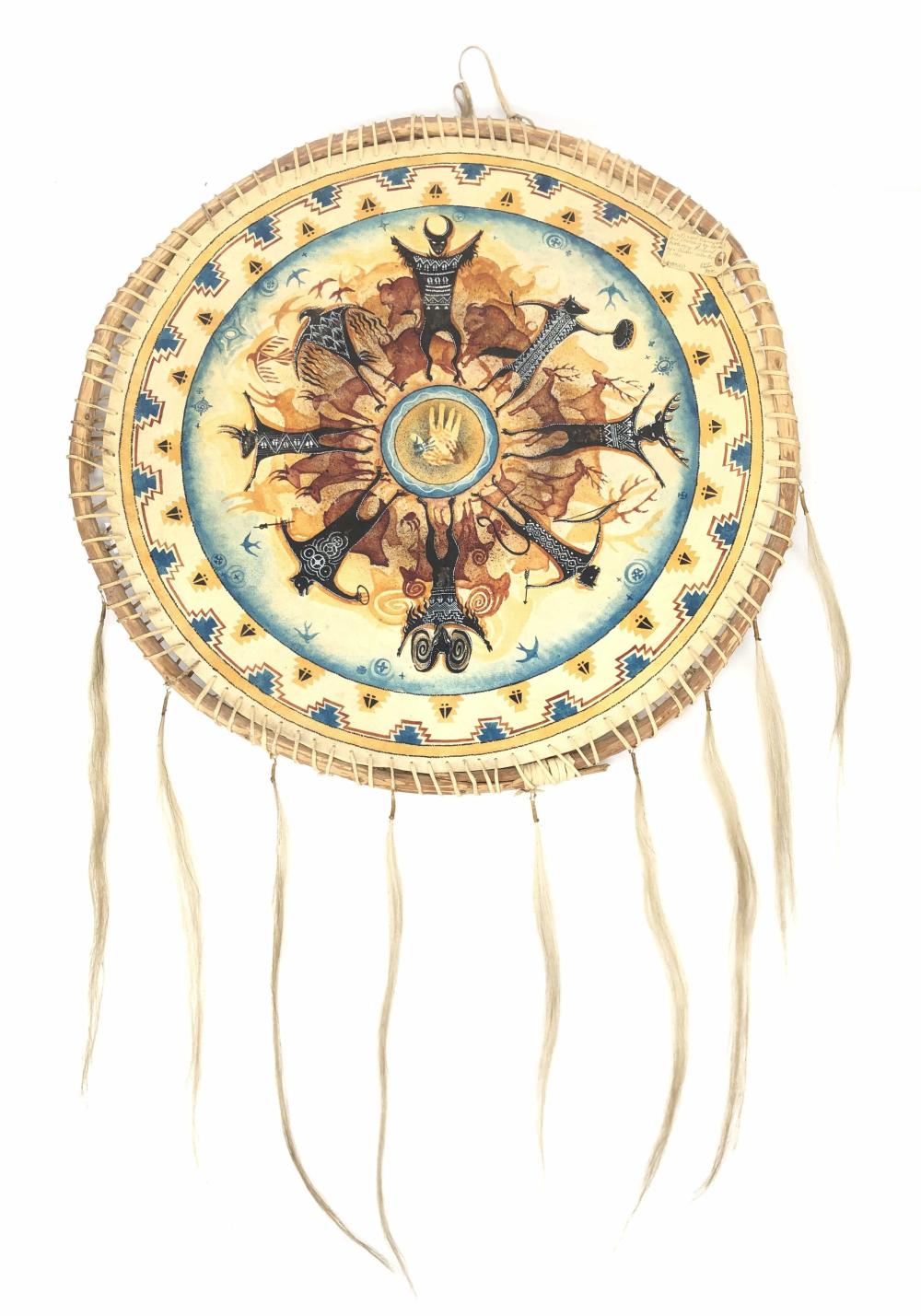 TORY STRONG & DAVID BEITAVEYUG TAOS PUEBLO DRUM HEAD