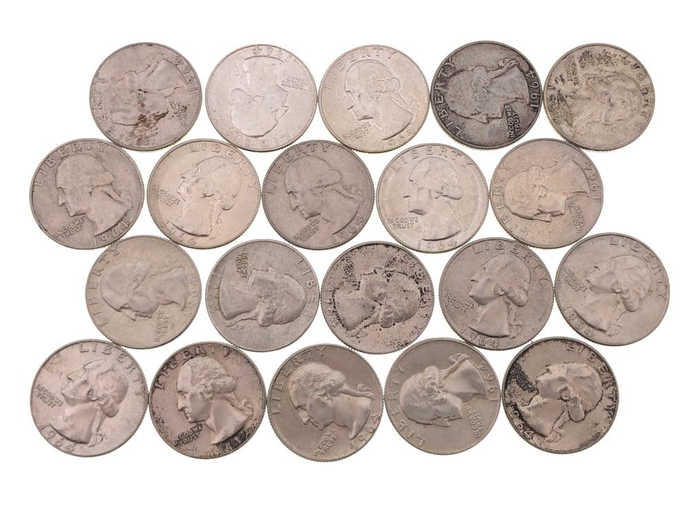 Lot of 20 1964 Washington Silver Quarters