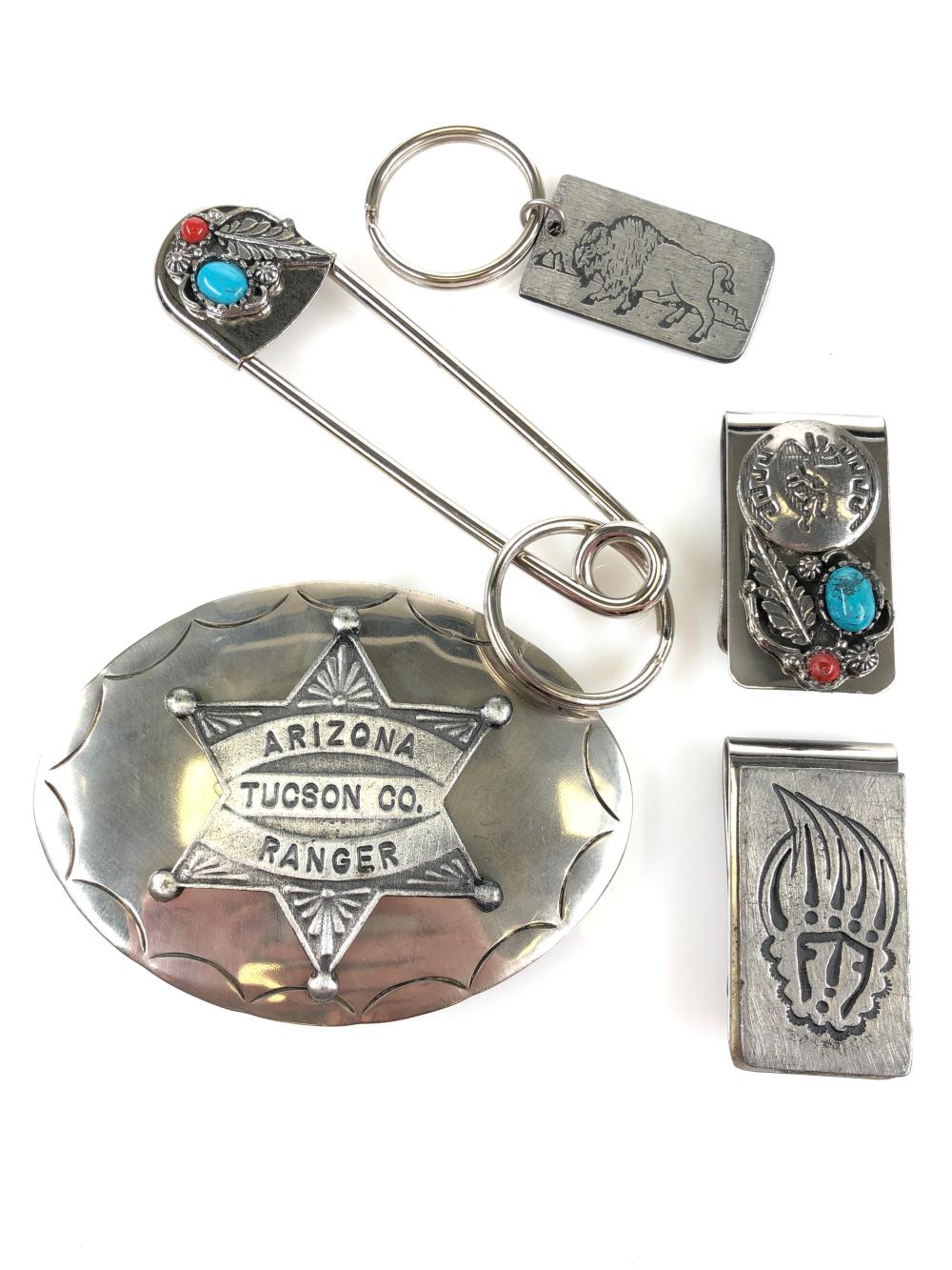 5pc Belt Buckle, Money Clips & Key Chain