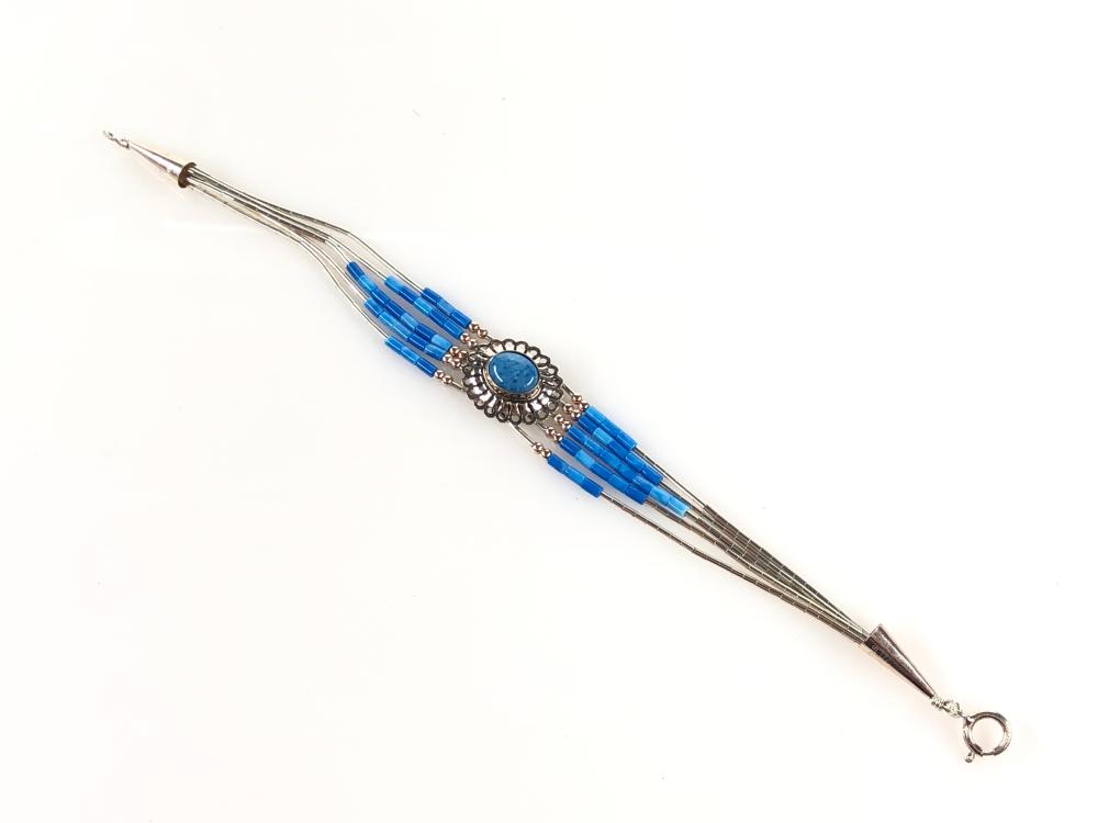 Southwest Sterling Turquoise Multi-Strand Bracelet