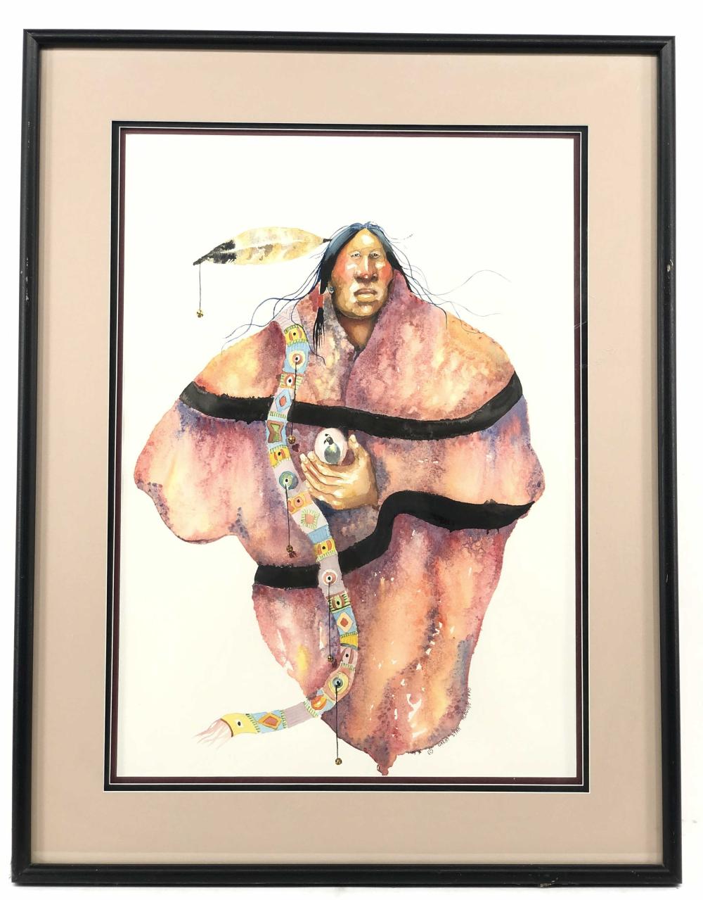 ERIC HUDGINS "GREAT STAR" WATERCOLOR ON PAPER