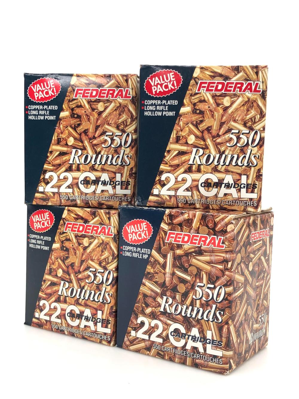 2200 ROUNDS FEDERAL 22 CAL LR 36 GRAIN HP AMMO