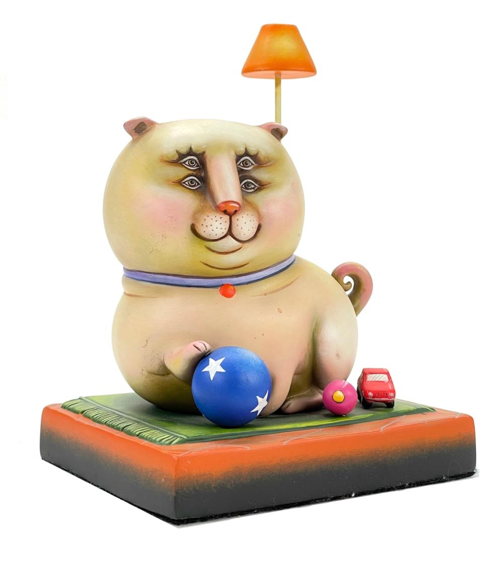 SERGIO BUSTAMANTE DOG WITH BALL LIMITED EDITION SCULPTURE
