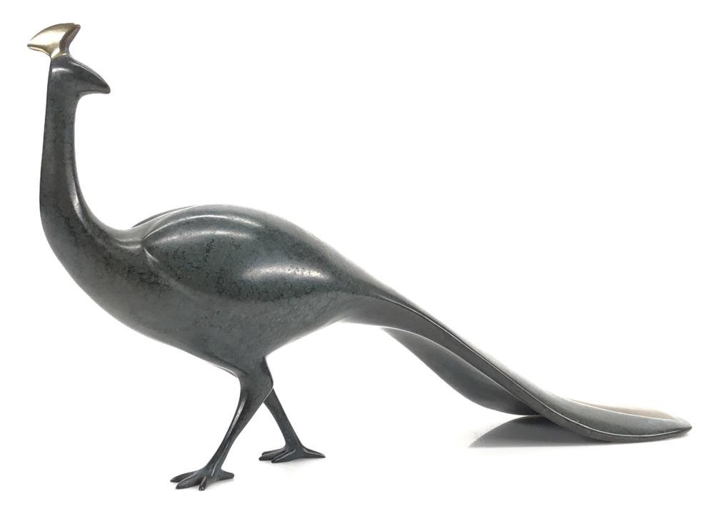 LOET VANDERVEEN "PEACOCK #2" BRONZE SCULPTURE
