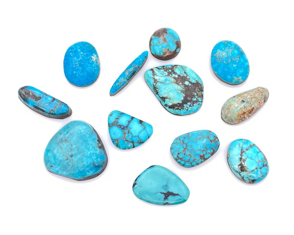 209CTTW POLISHED TURQUOISE CABOCHONS