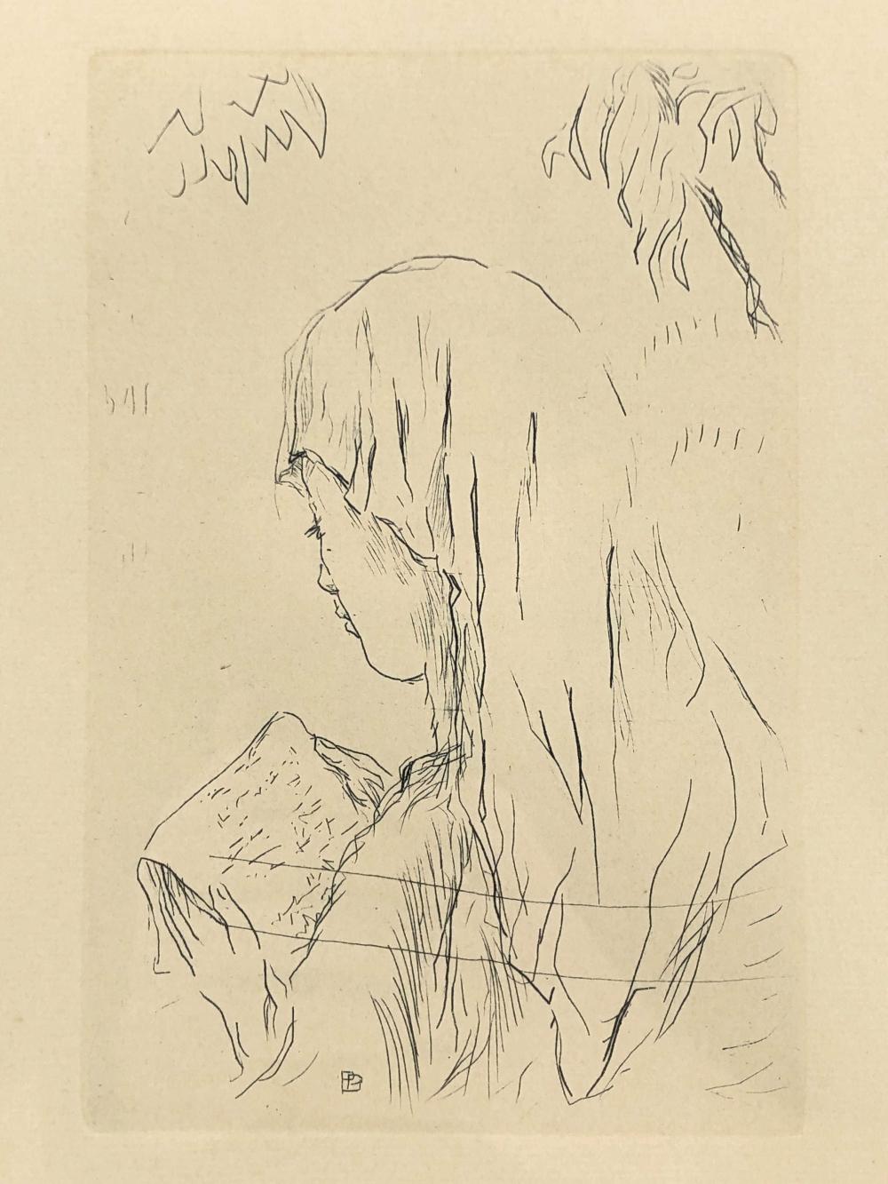 PIERRE BONNARD "JEUNE FILLE LISANT" ETCHING