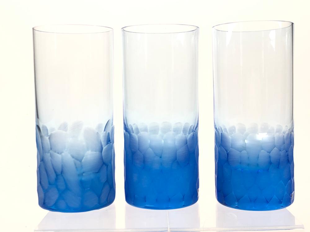 3PC MOSER WHISKEY SET PEBBLES WATER GLASSES