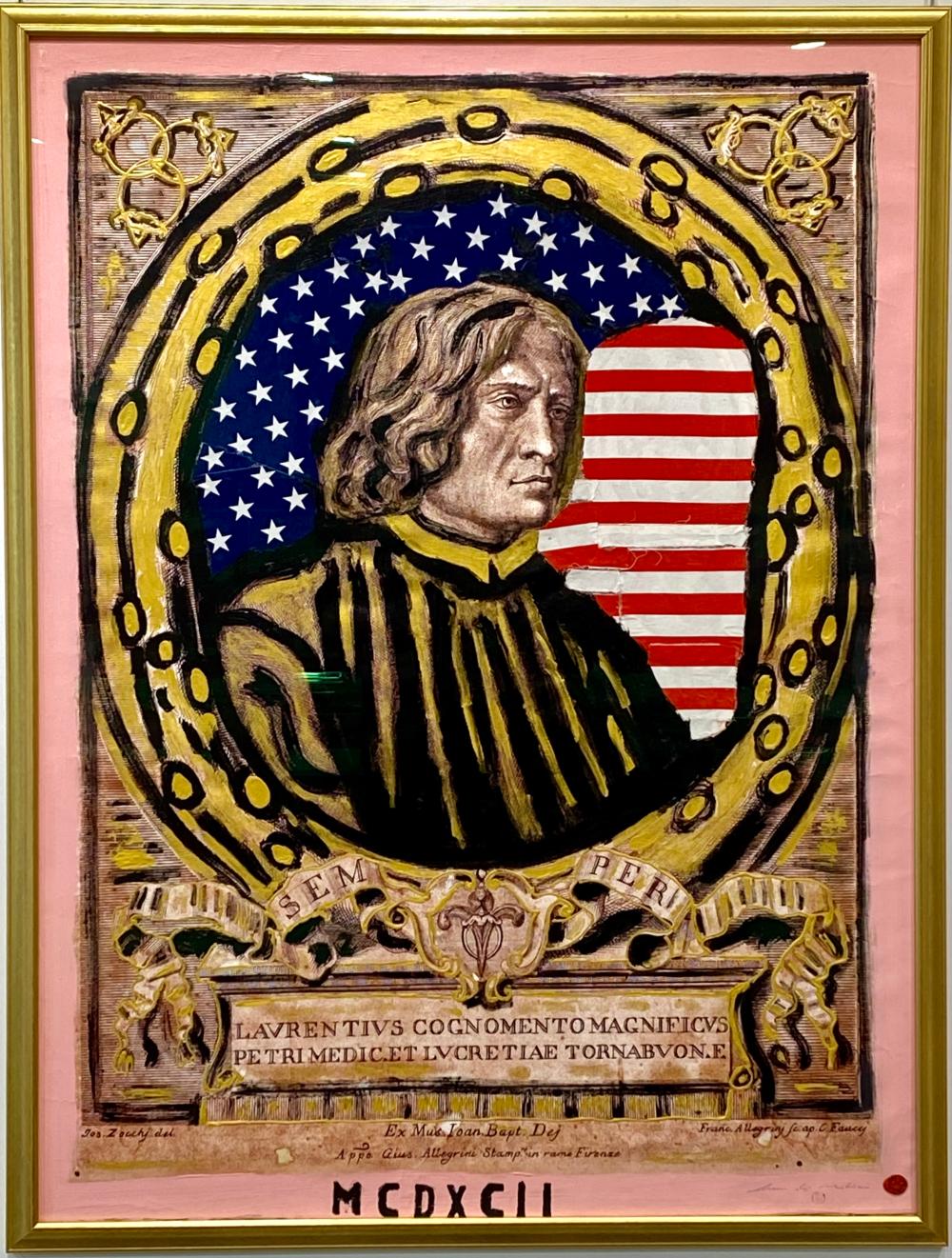 LORENZO DE' MEDICI "LORENZO THE MAGNIFICENT" ACRYLIC & MIXED MEDIA POP ART