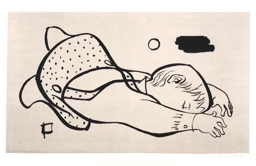 ALFRED FUCHS SLEEPING CHILD LITHOGRAPH