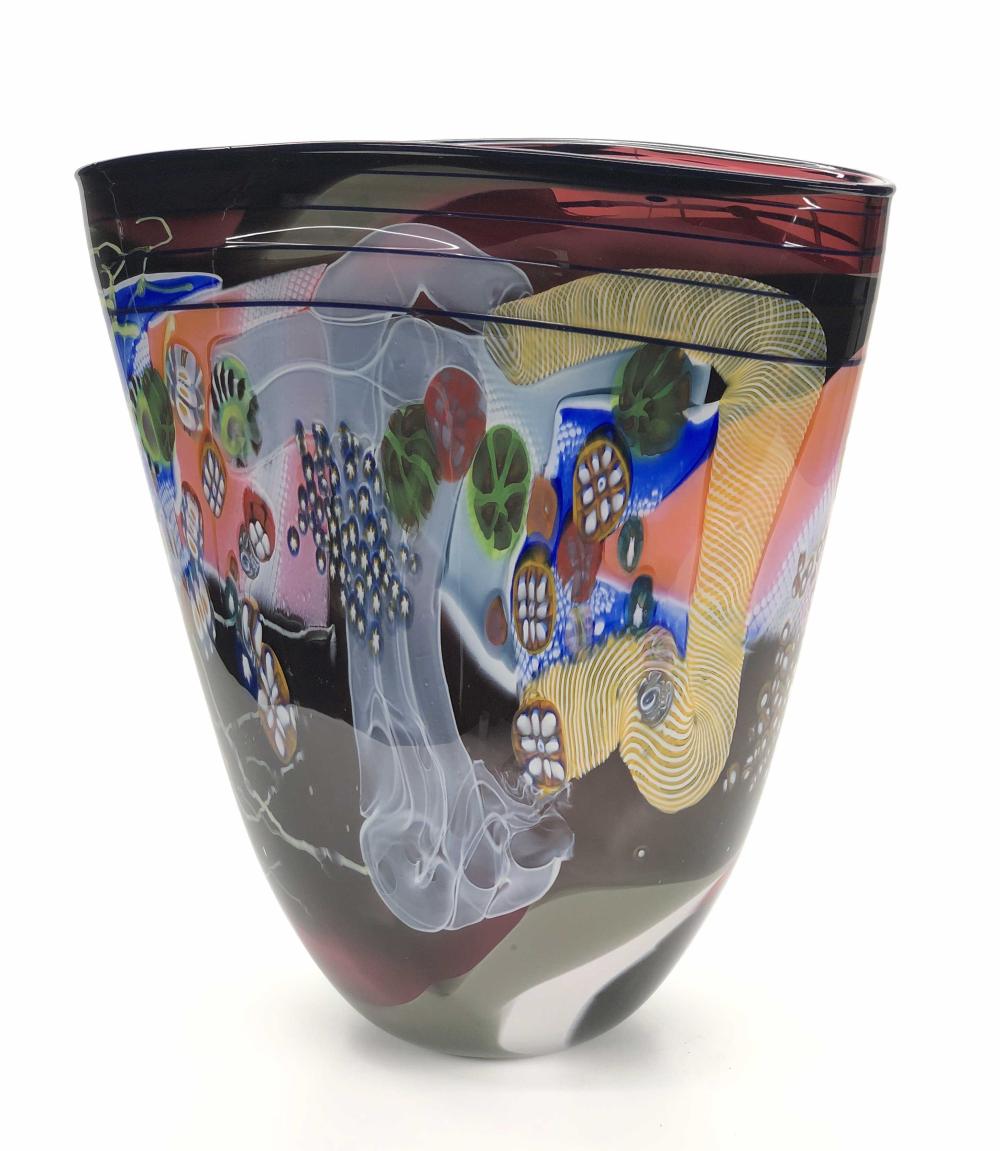 WES HUNTING LARGE RUBY BURGUNDY COLORFIELD VESSEL