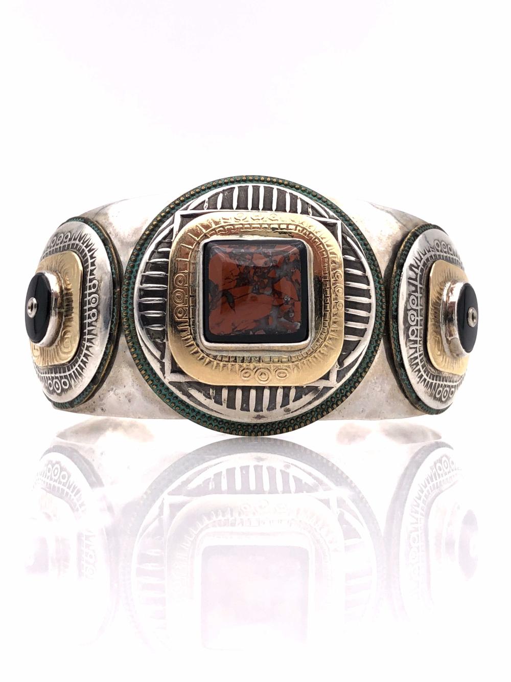 TABRA STERLING SILVER & RED JASPER CUFF