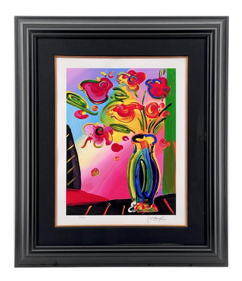 PETER MAX "VASE OF FLOWERS" SERIGRAPH ON PAPER