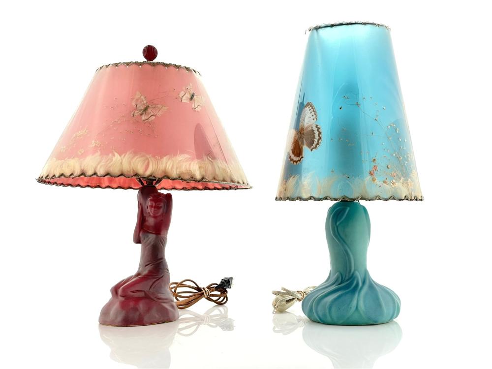 2PC VAN BRIGGLE POTTERY LAMPS