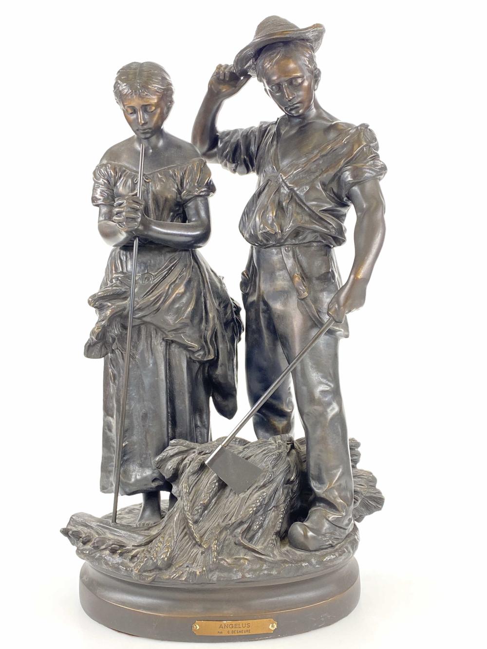 Angelus Par C. Desmeure "Angelus" Bronze