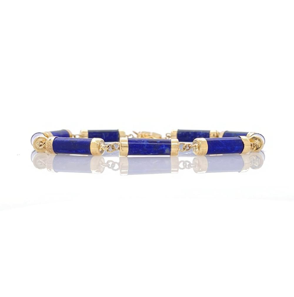 14K YELLOW GOLD LAPIS BRACELET