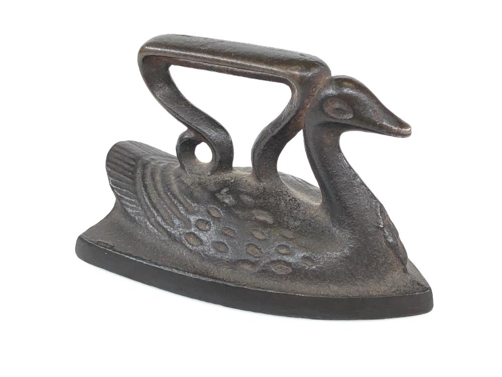 Antique Cast Iron Miniature Swan Iron