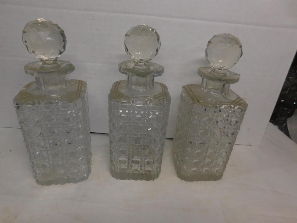 Set of Cut Glass Decanters